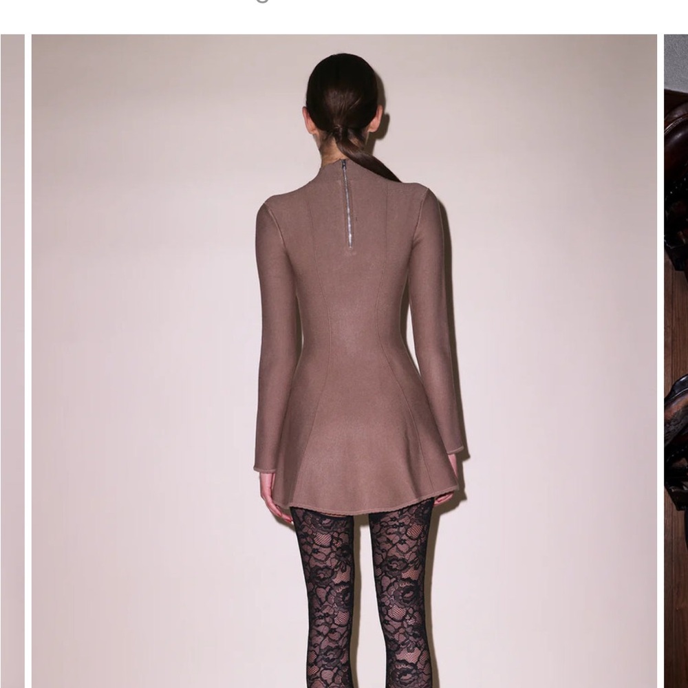 Fleur du Mal LONG SLEEVE FLARED CORSET, Latte, Small - Picture 5 of 8